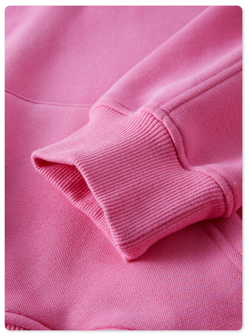 Cotton Blank Long Sleeve Women's Cropped Hoodie For Women