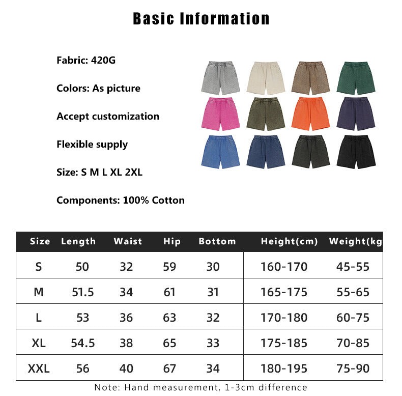 Summer 420g cotton flexible customize printing heavy weight essentials shorts pant