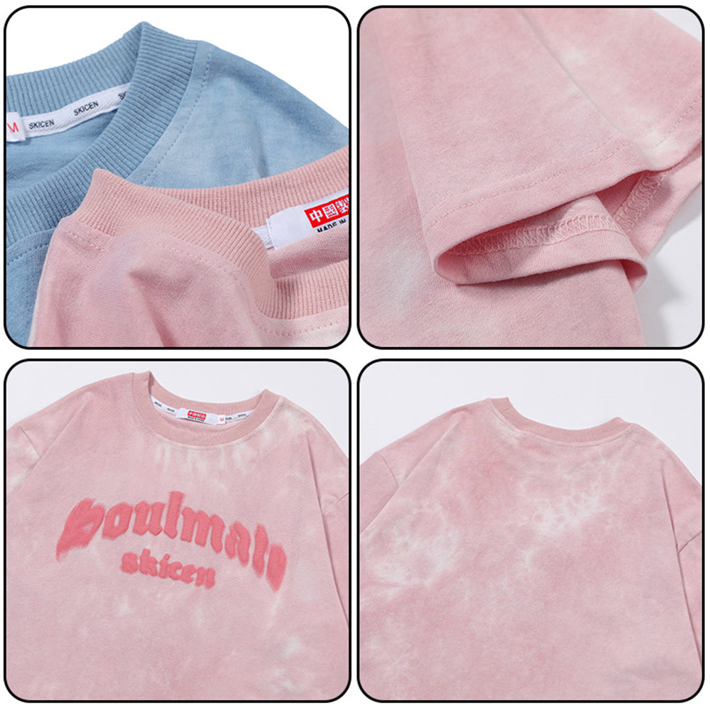 Custom unisex fashion designer foam printing Logo T-shirts pure Cotton loose drop shoulder T-shirts