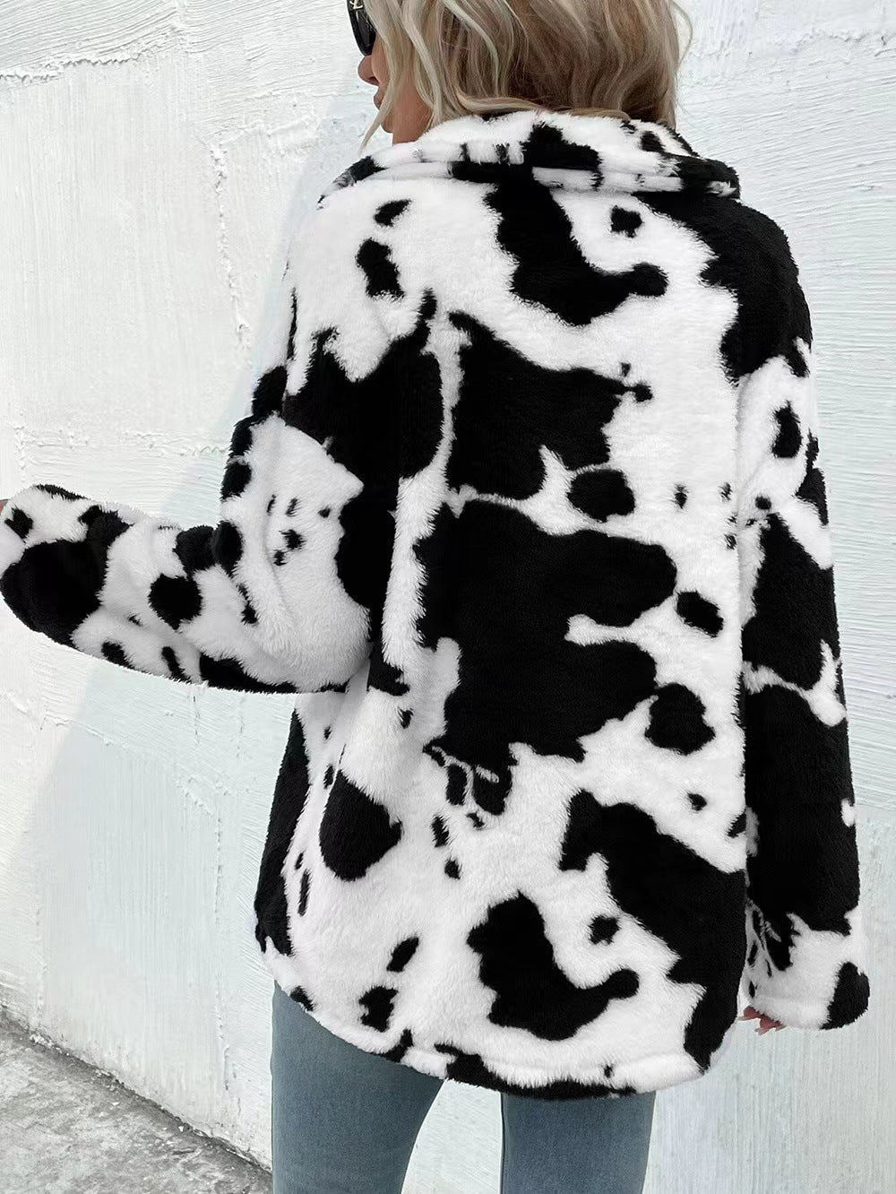 Winter Warm Plush Fleece Flannel Woman Cardigan Fur Coat