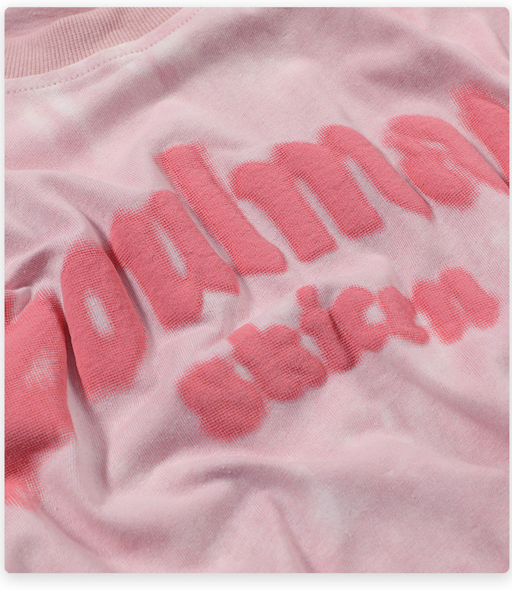 Custom unisex fashion designer foam printing Logo T-shirts pure Cotton loose drop shoulder T-shirts