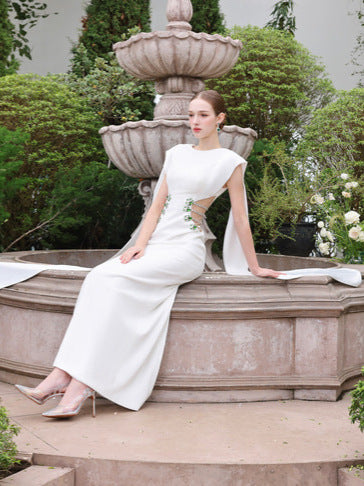 Women's high-end exquisite bandage dress with diamond inlay