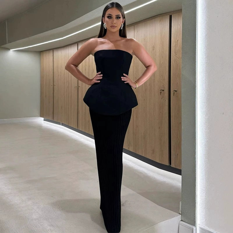 Women's Elegant Peplum Bodycon Cocktail Evening Party Gala Dress