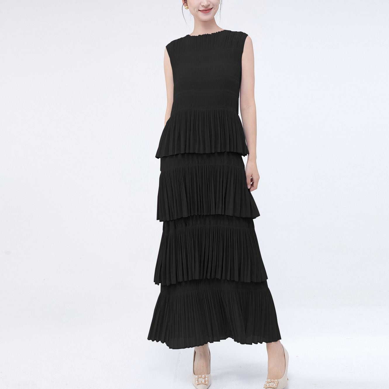 Wrinkled Oversize Summer Loose Women Formal Maxi Fashionable Casual Dress