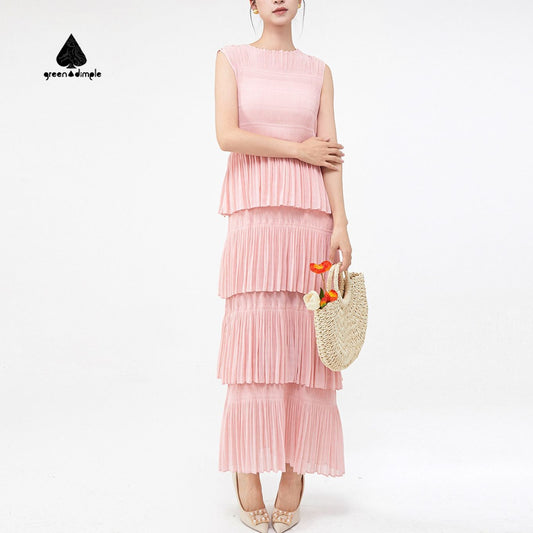 Wrinkled Oversize Summer Loose Women Formal Maxi Fashionable Casual Dress