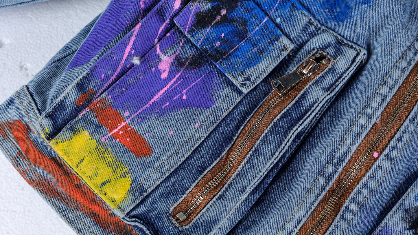 Warm Fluffy neck luxury Winter wind breaker denim Jacket For Women