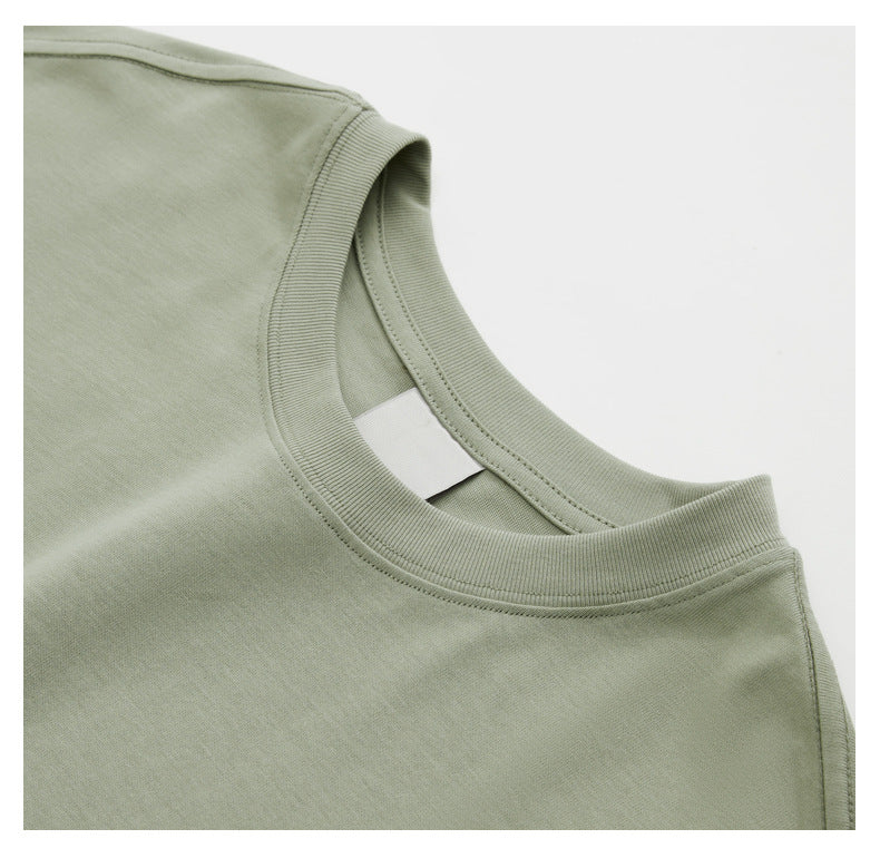 Customize brand printing Unisex 270g pure cotton Sleeveless T shirt