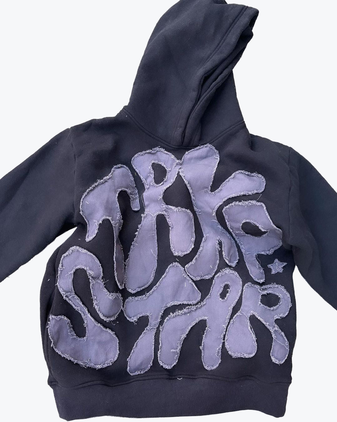 Hip-hop style letter patch embroidered hoodie