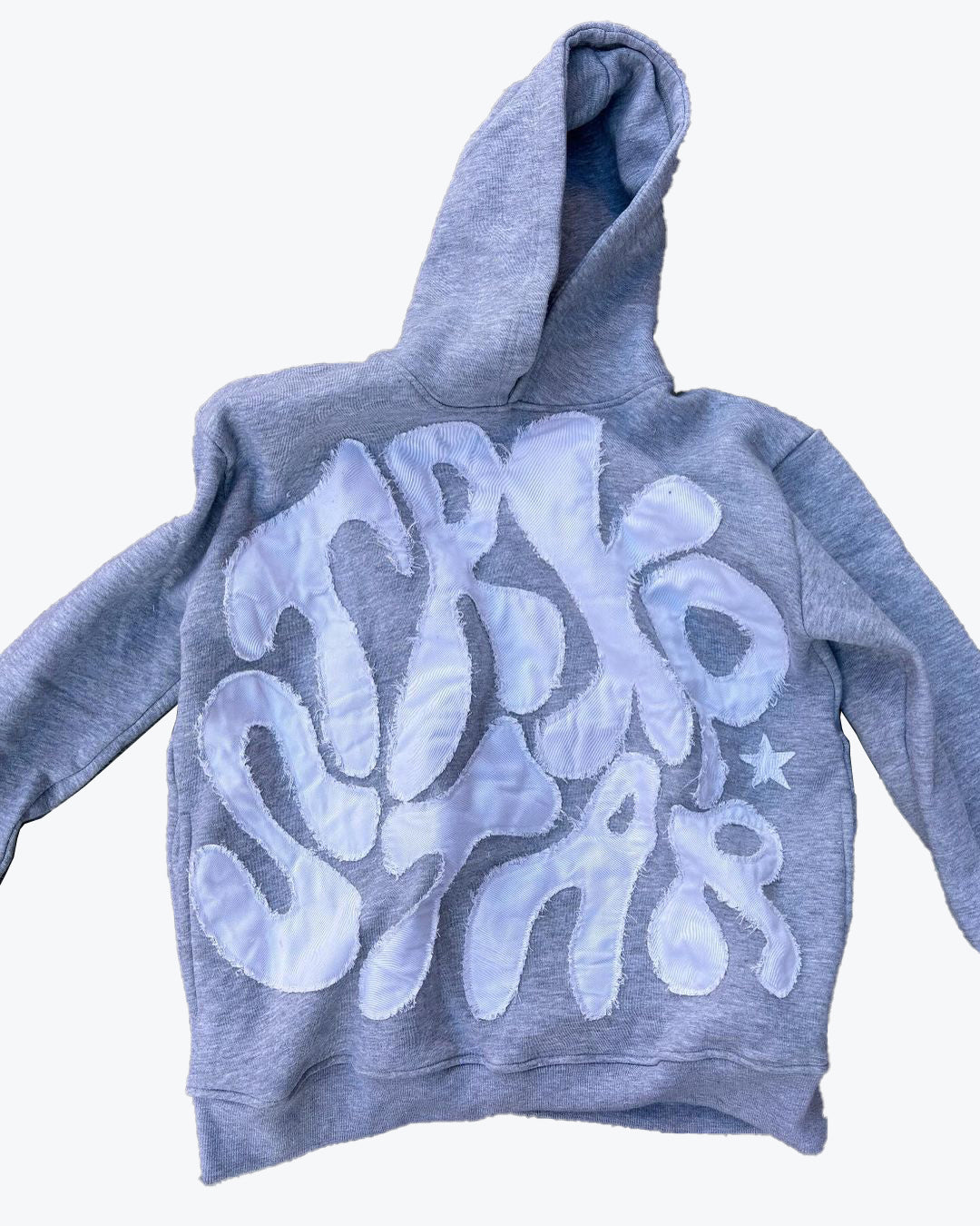 Hip-hop style letter patch embroidered hoodie