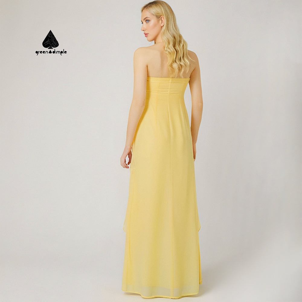 Original solid sleeveless Ruffled Elegant maxi Dress