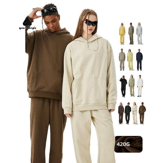 High Quality Unisex 400G Heavyweight Cotton Streetwear Athletic Hoodie