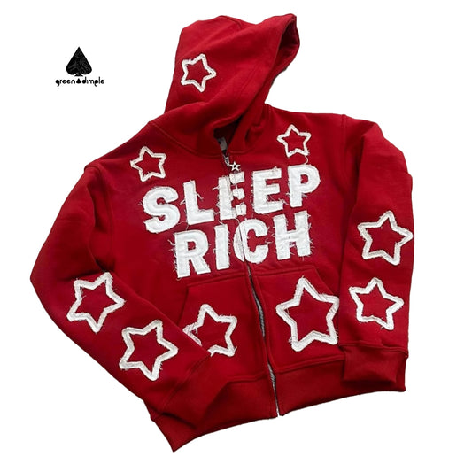 Patch Applique Embroidery Boxy Cropped Zip up Hoodie