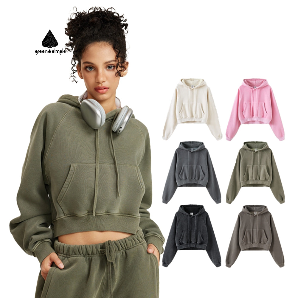 Oversized Fleece Terry Heavyweight Short Hoodie