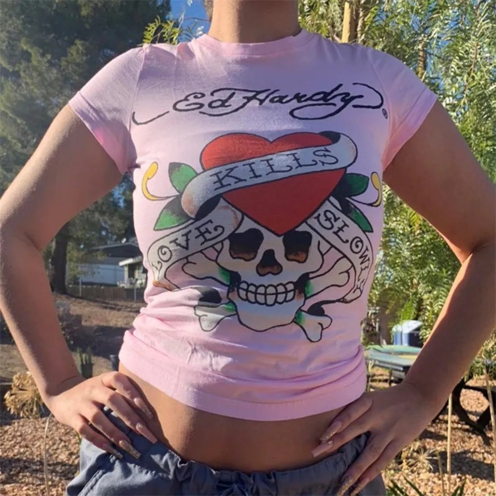 Cute Summer Streetwear Graphic Cotton T-Shirt