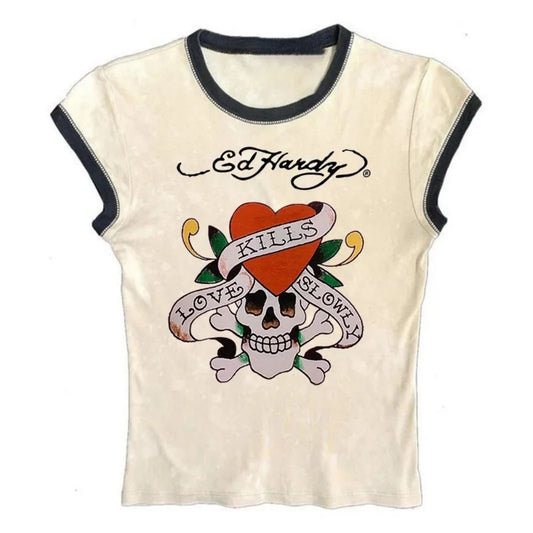 Cute Summer Streetwear Graphic Cotton T-Shirt