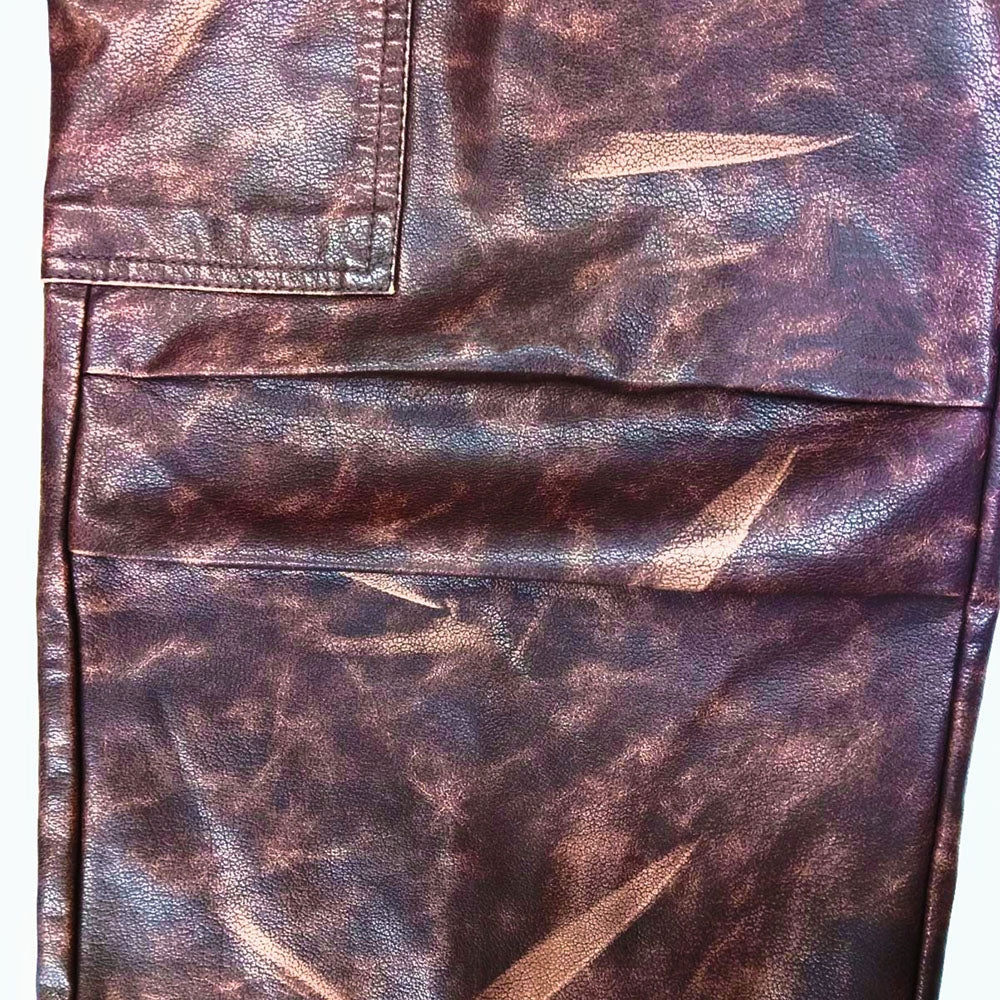 Original New Women's Clothing Off-Shoulder Tight Waist PU Leather Jumpsuit