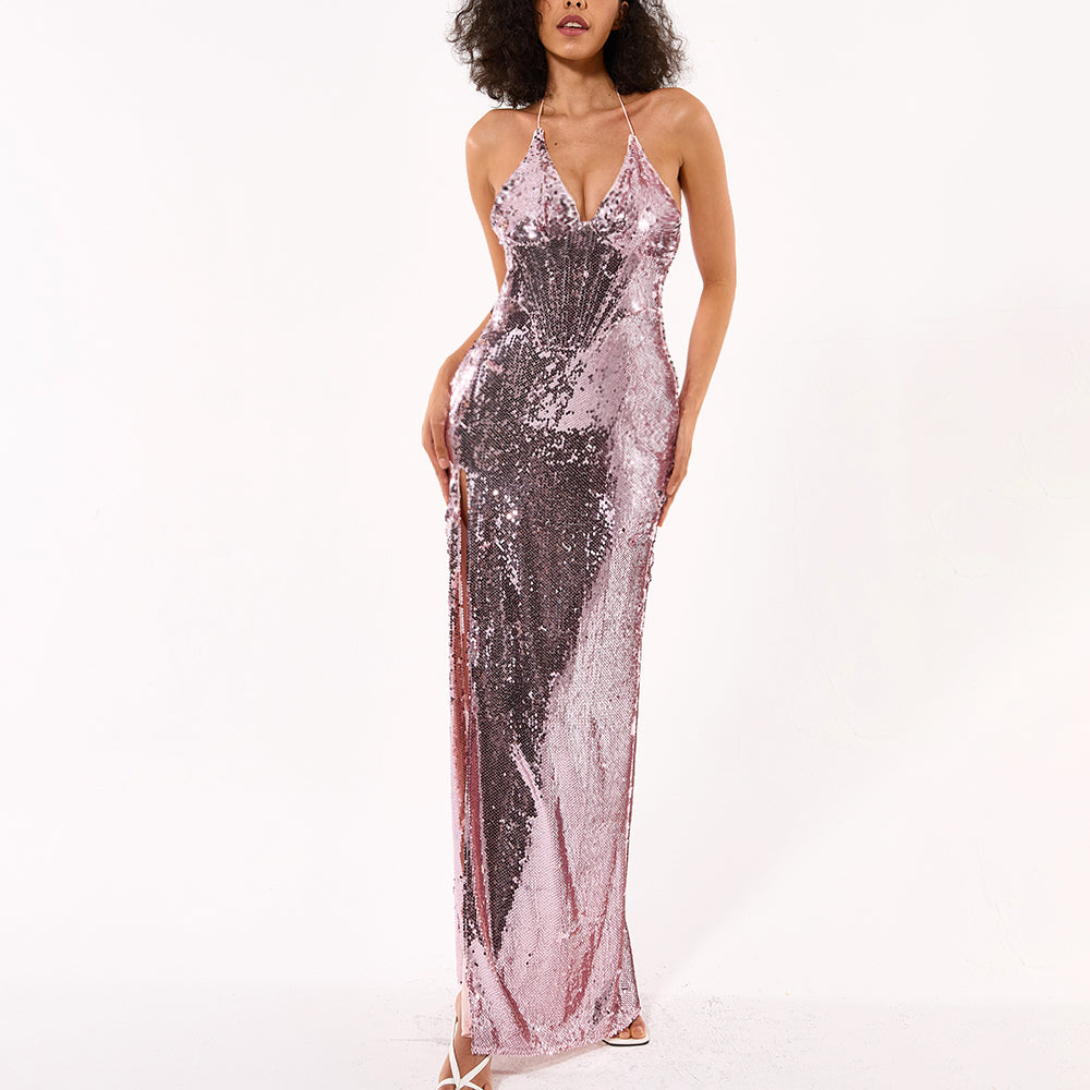 Glitter ballgown glitz and glam bodycon elegant sequin evening party dress