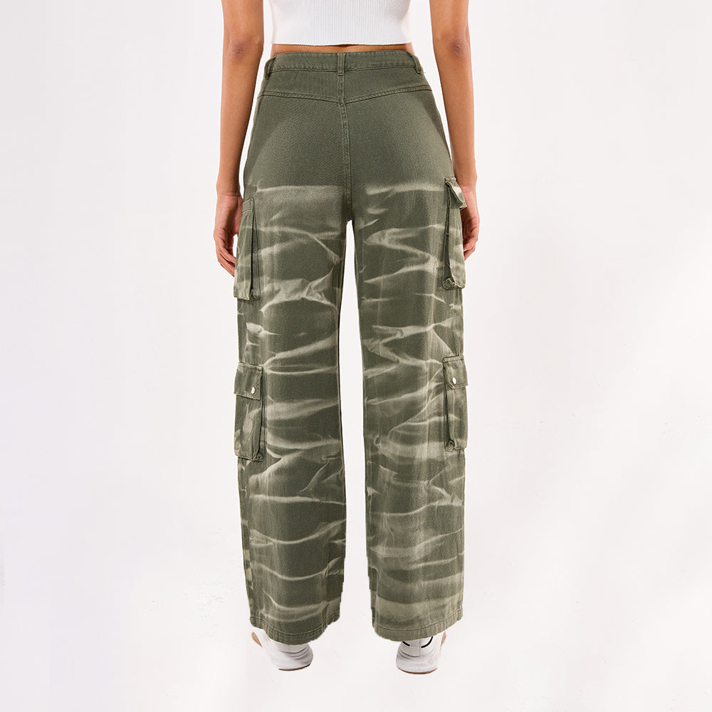 Female combat style Cargo straight casual long Pant