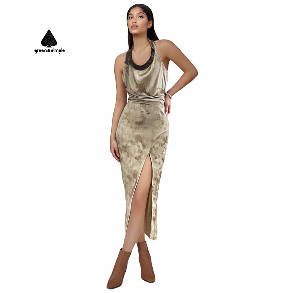 Citizen Matilda Halterneck Sage Smoke Midi Dress