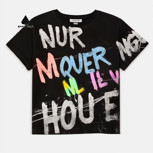 Fashion artist designer printing Design 100% Cotton loose drop shoulder T-shirts