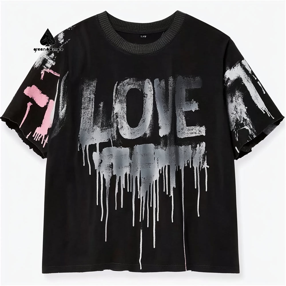 Fashion artist designer printing Design 100% Cotton loose drop shoulder T-shirts