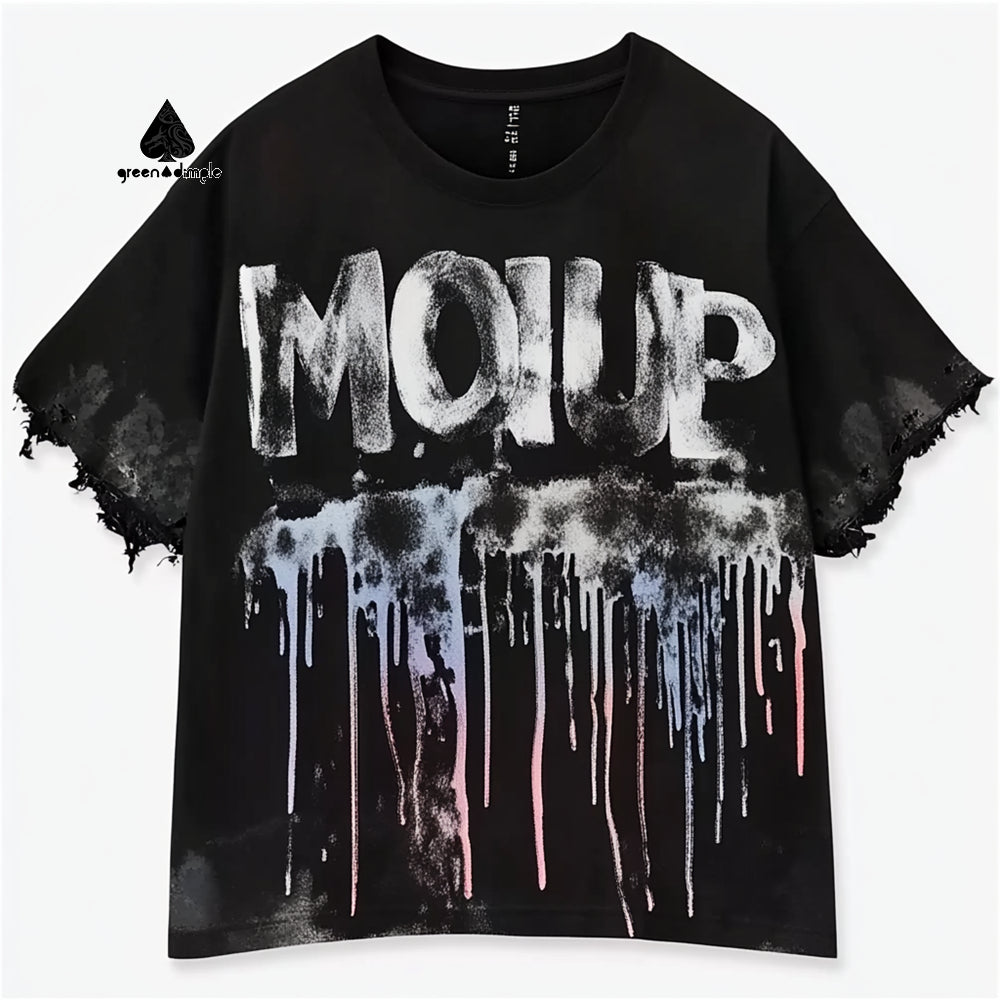 Fashion artist designer printing Design 100% Cotton loose drop shoulder T-shirts