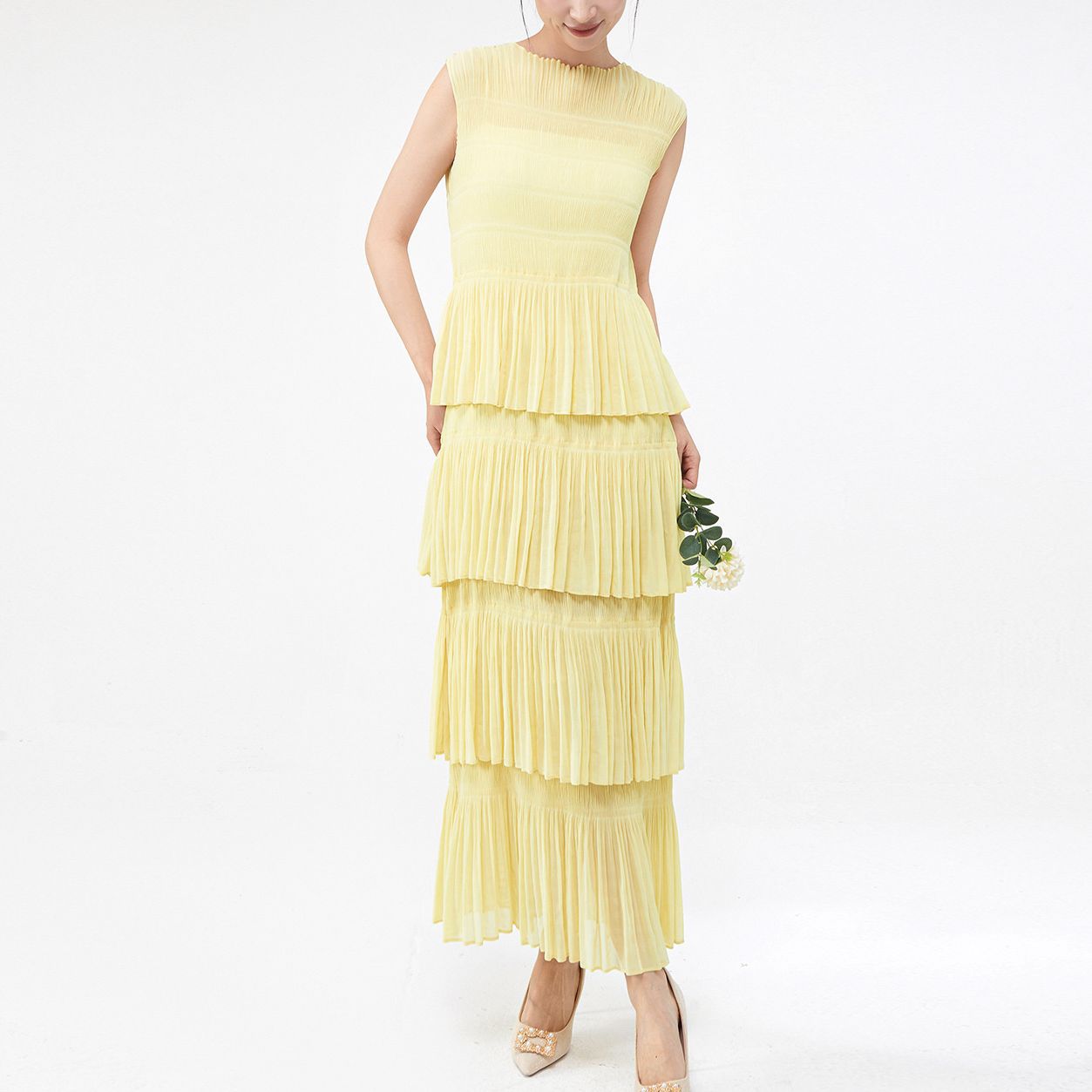 Wrinkled Oversize Summer Loose Women Formal Maxi Fashionable Casual Dress