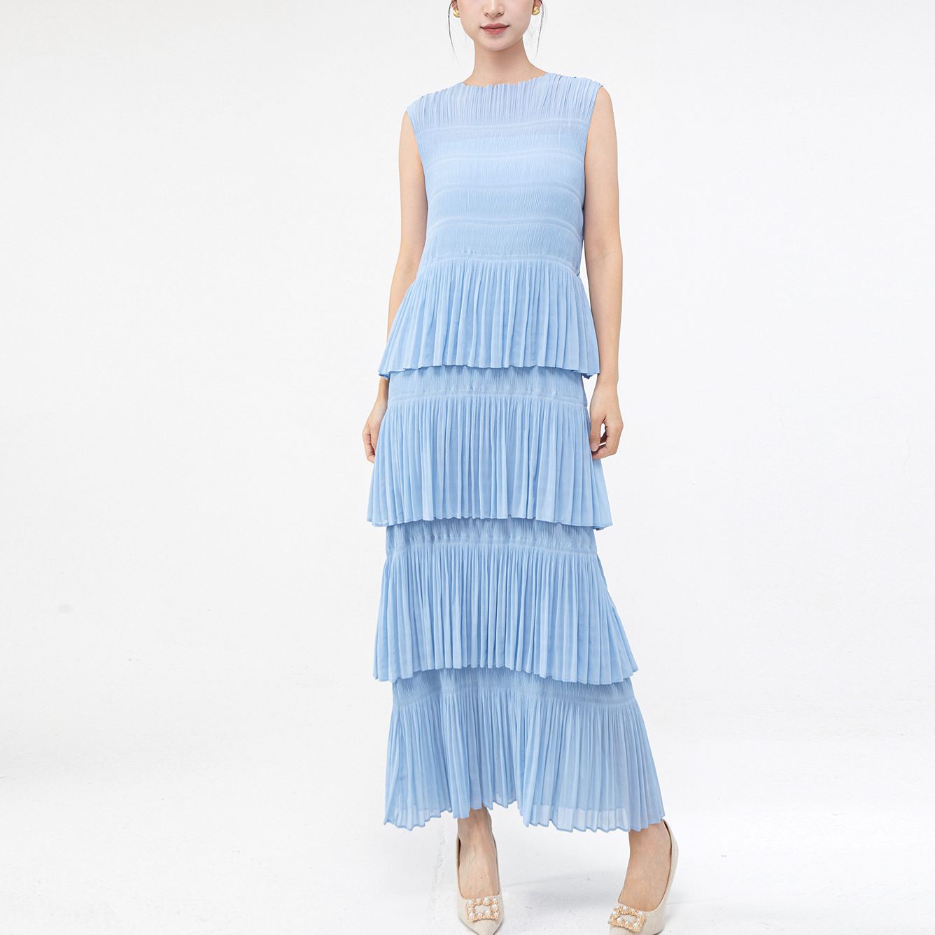 Wrinkled Oversize Summer Loose Women Formal Maxi Fashionable Casual Dress