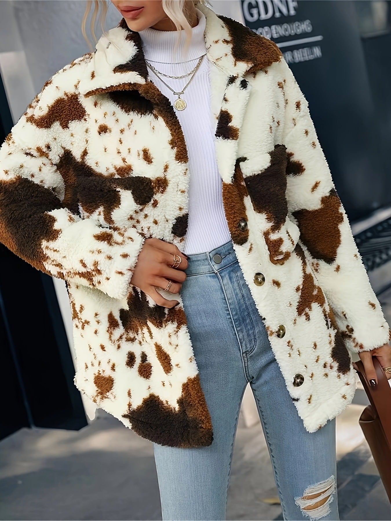 Winter Warm Plush Fleece Flannel Woman Cardigan Fur Coat