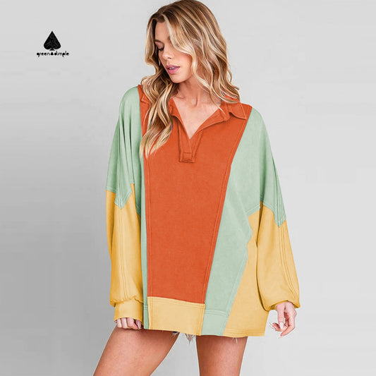 Cotton Dolman Sleeve Loose Pullover Casual Streetwear Sweatshirt