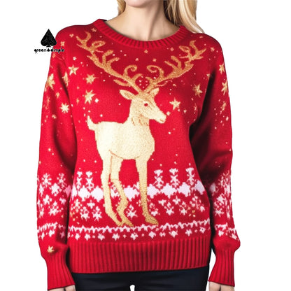 Women's Christmas Reindeer Pullover Sweater