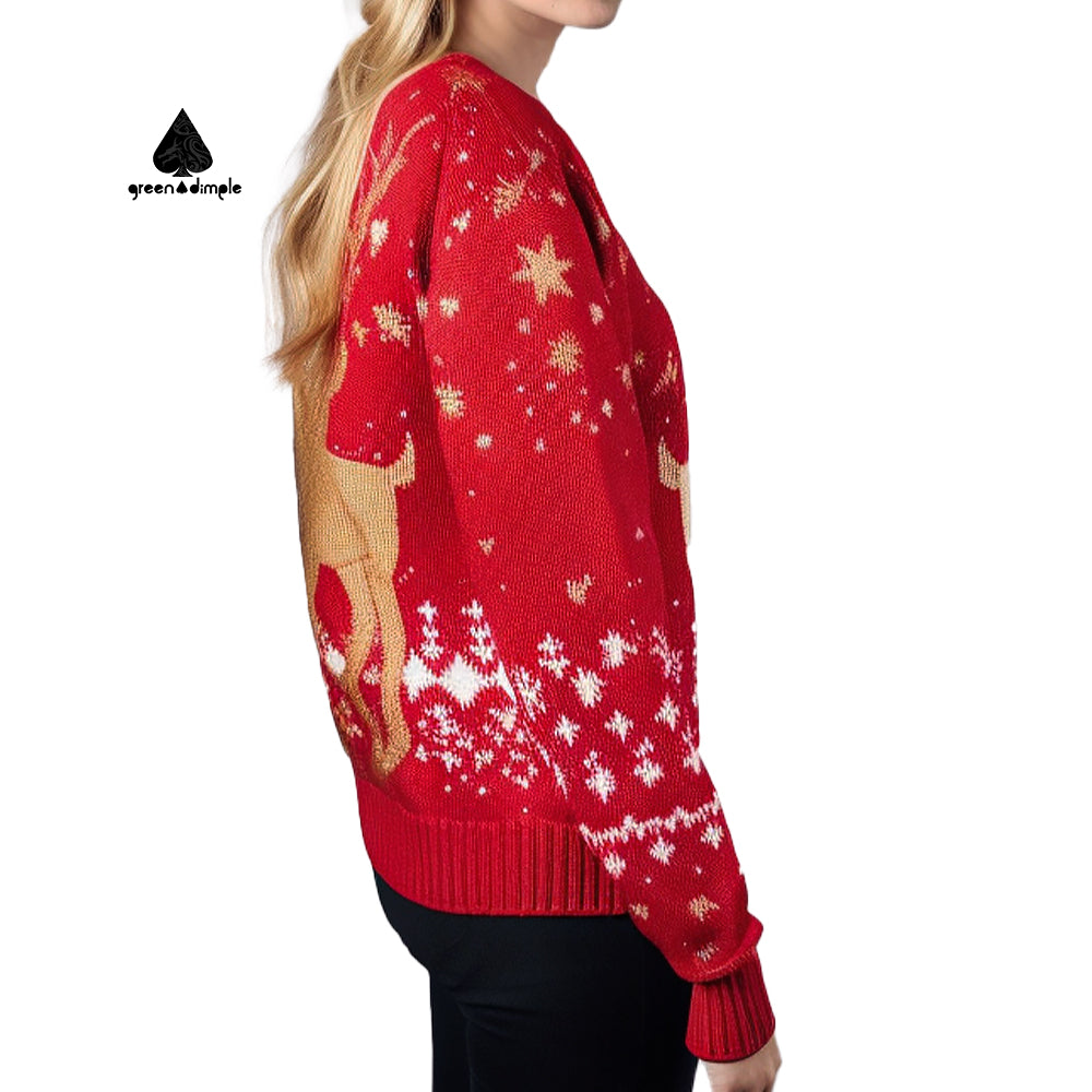 Women's Christmas Reindeer Pullover Sweater