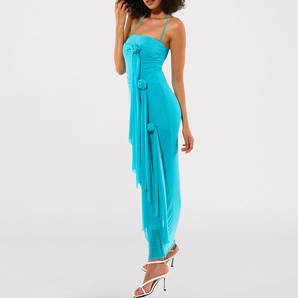 Keep It Routine Midi Dress - Turquoise