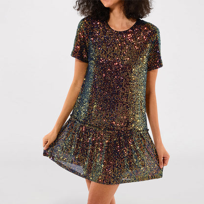 All I Can Sea Sequin Midi Dress - Black