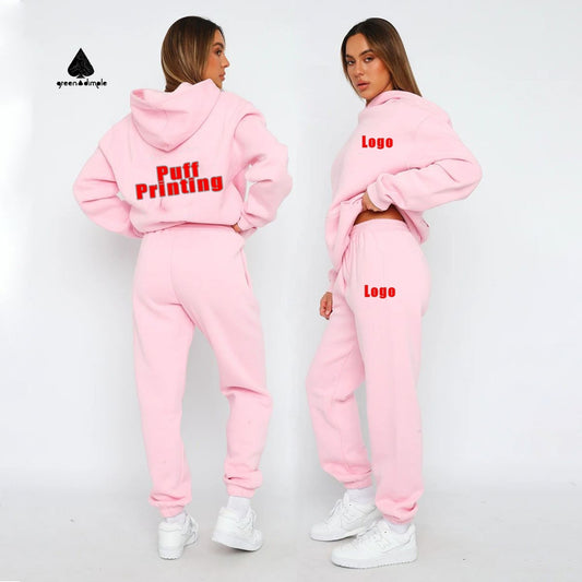 Custom Design Warm Two Piece Sport Women Tracksuits