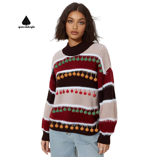 Winter Christmas Clothes Long Sleeve knitwear Round Neck Sweater