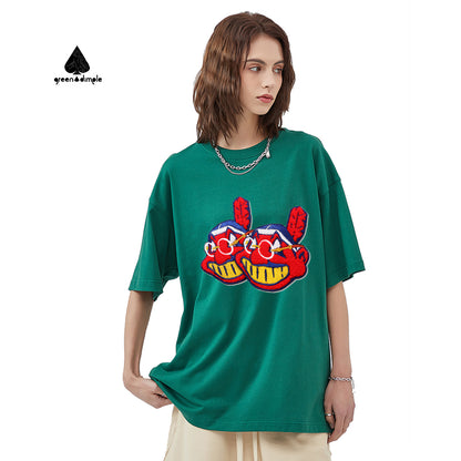 3D towel embroidery Logo 275g pure Cotton unisex fashion Tshirt