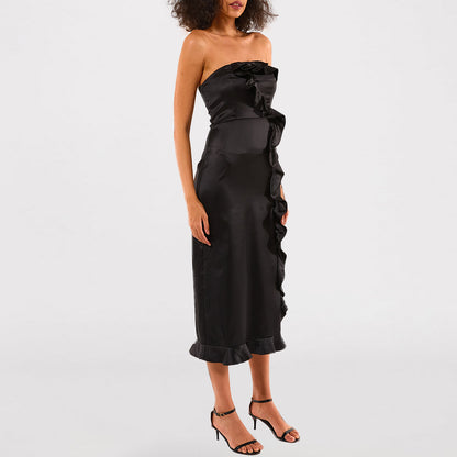 Catalina Mesh Maxi Dress - Black