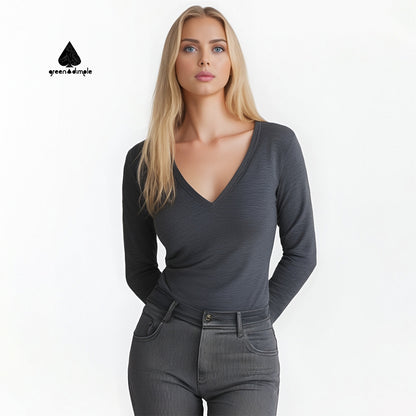 Breathable Loose Fitting Deep V Neck Women's undershirt