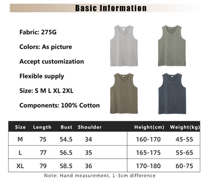 275g pure cotton plus size loose style Vest