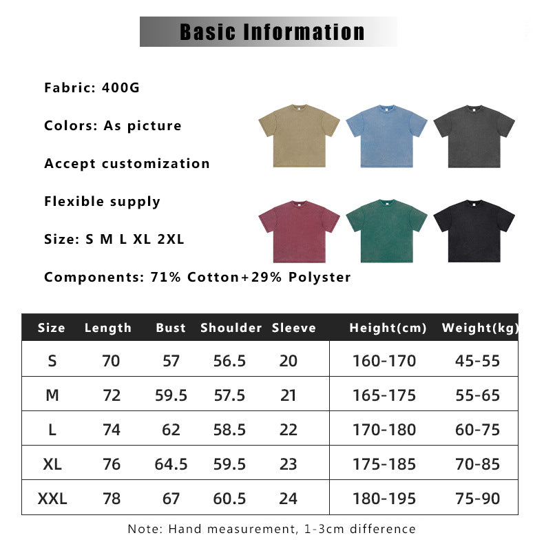 Unisex Short Sleeve Acid Wash Distressed T-shirt Short pant sets