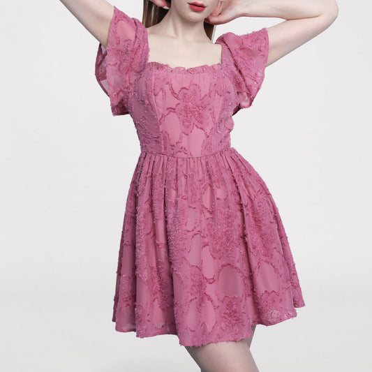 Sierra Chiffon Mini Dress - Pink