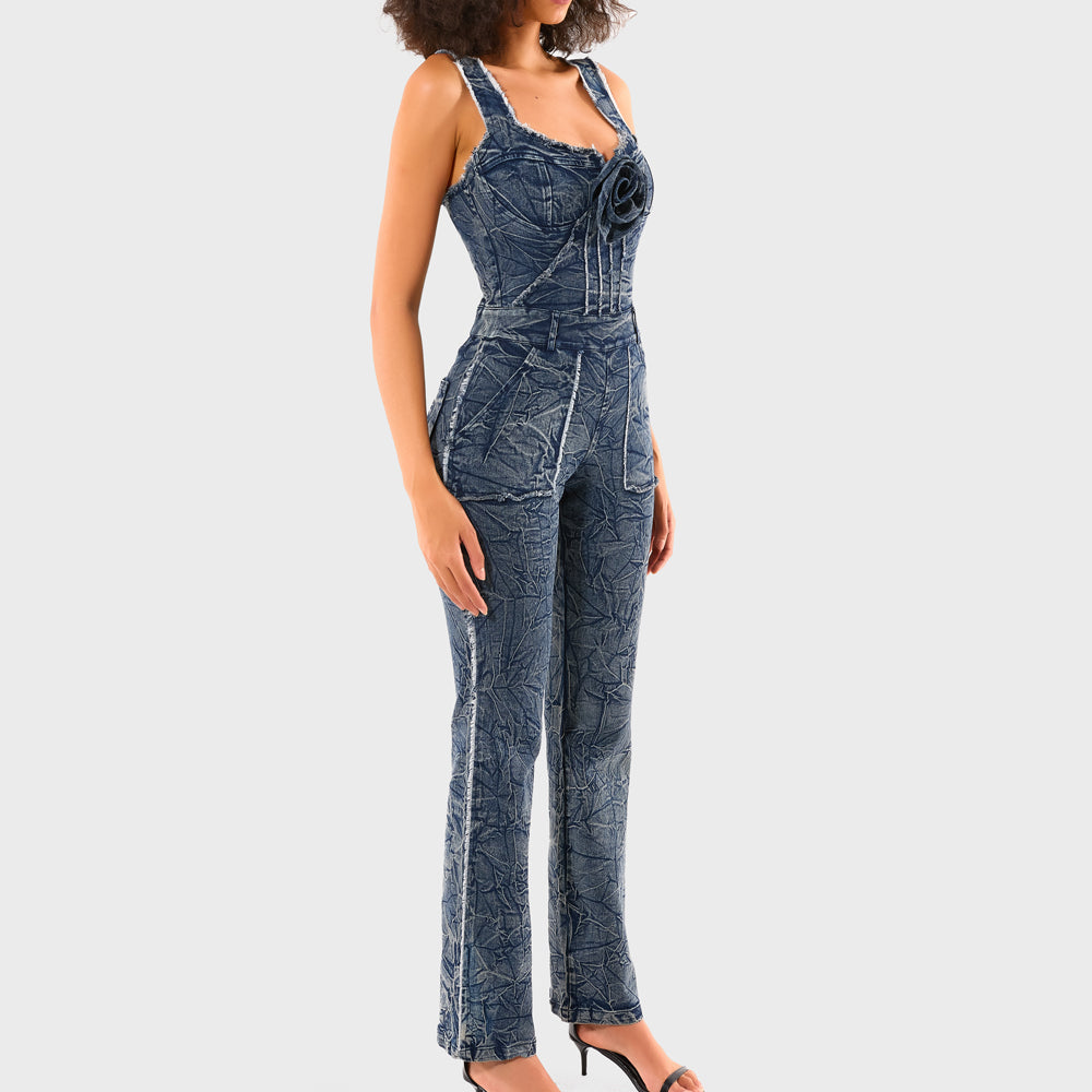 Karli Denim Jumpsuit - Medium Wash