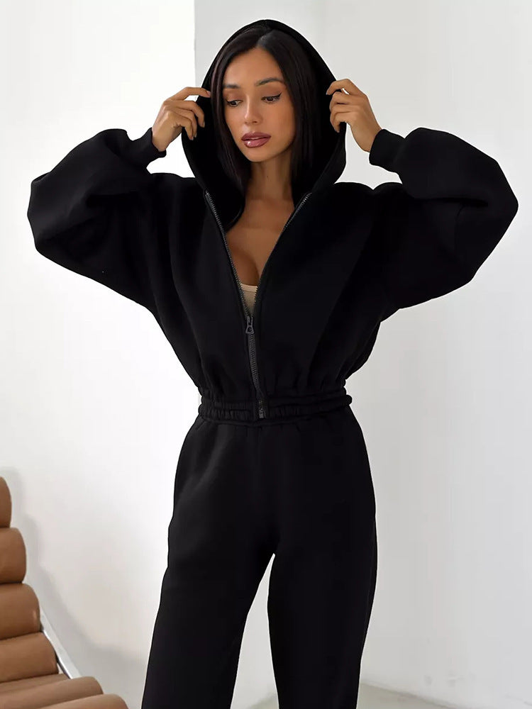 Solid Color 3 Pieces Clothing set Hoodie Bra Vest Pants Sports Outfits