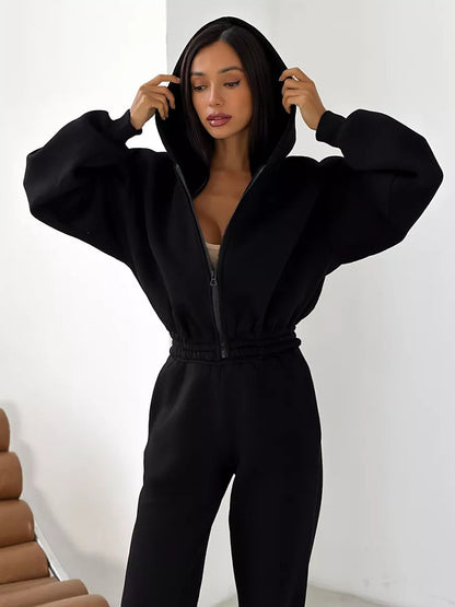 Solid Color 3 Pieces Clothing set Hoodie Bra Vest Pants Sports Outfits