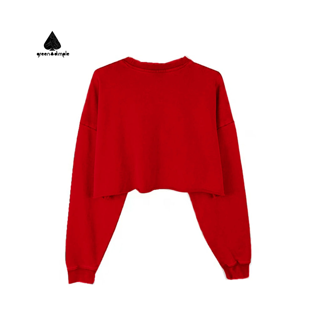 100% Cotton RED Crop Sweater Christmas Sweatshirts