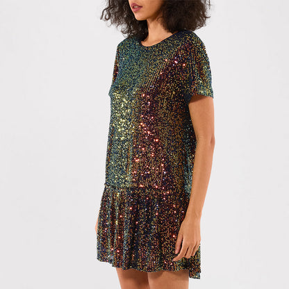 All I Can Sea Sequin Midi Dress - Black