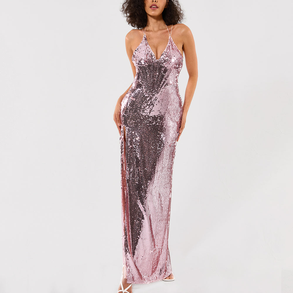 Genesis Sequin Maxi Dress - Purple