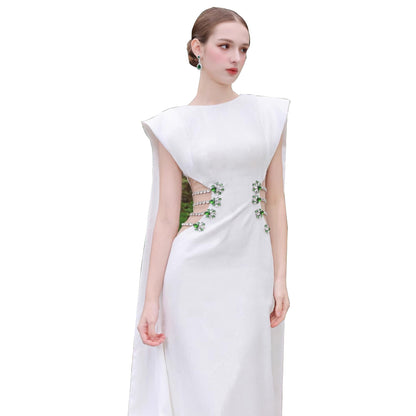 Women's high-end exquisite bandage dress with diamond inlay