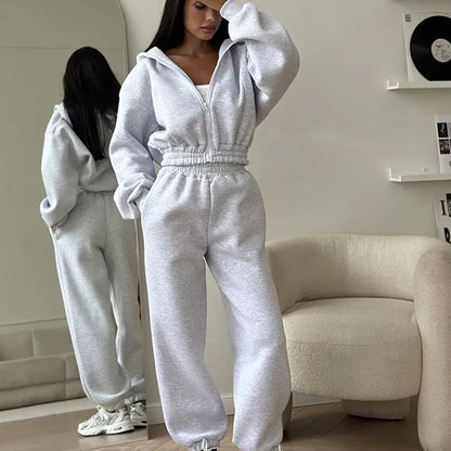 Solid Color 3 Pieces Clothing set Hoodie Bra Vest Pants Sports Outfits